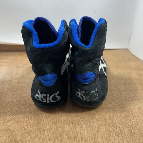 Vintage Asics Wrestling Shoes Mens 10 JL 404 Black White Blue High-Top Lace-Up main image 5